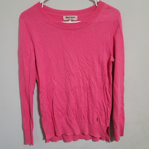 Juicy Couture Top Women's Hot Pink Long Sleeves Y2K Lightweight‎ Sz Small.